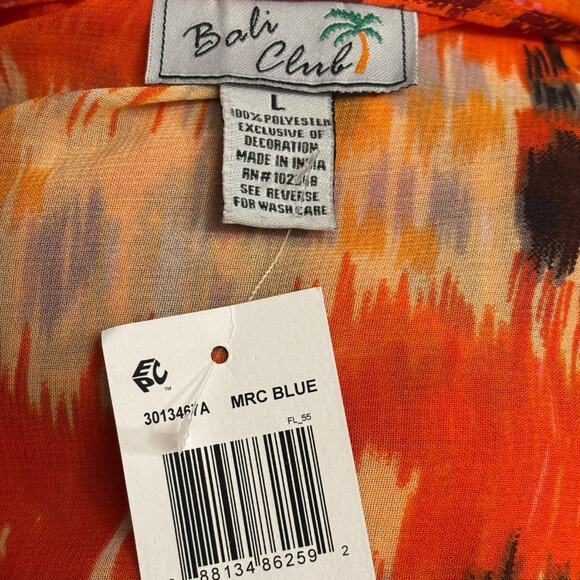 Bali Club NWT Beaded Pullover V-neck Cover-Up or Tunic Top Size Large - Picture 4 of 4